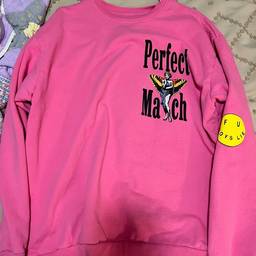 Boy Lie Pink Perfect Match Crewneck Sweatshirt